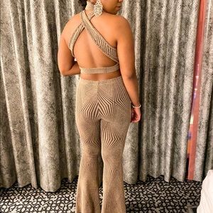 Fashionova 2 Piece Pants Crop Top Set! Sparkly